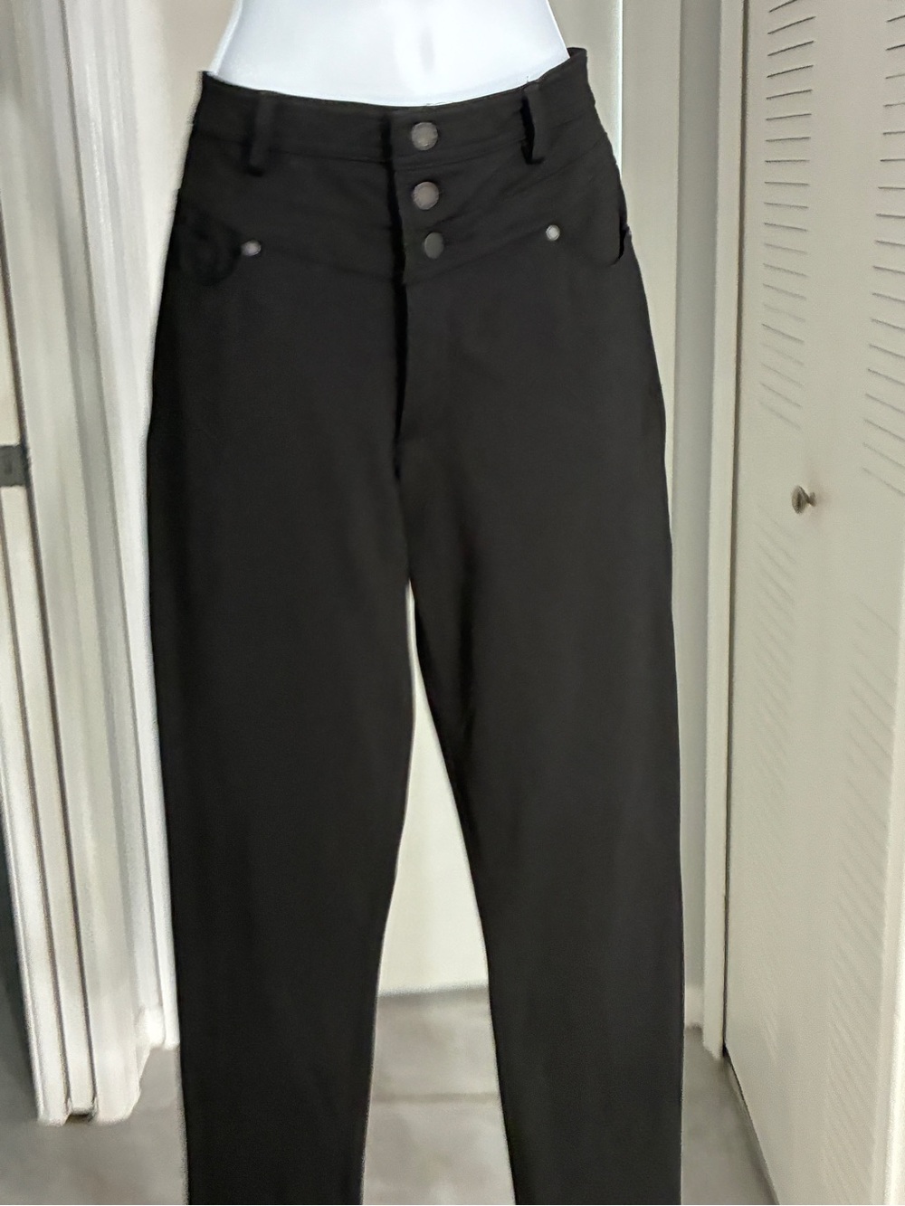 Karl Lagerfeld Black Straight-Leg Cropped Chinos